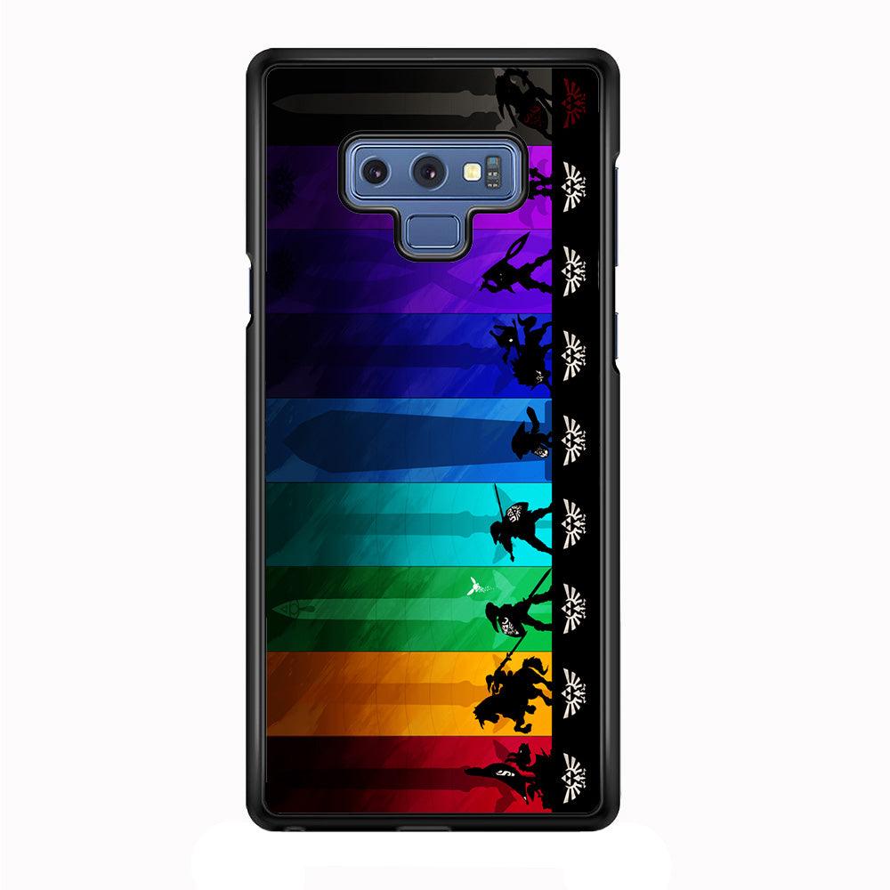 The Legend of Zelda Silhouette Samsung Galaxy Note 9 Case-Rubber / White (2D Case)-Xtracase