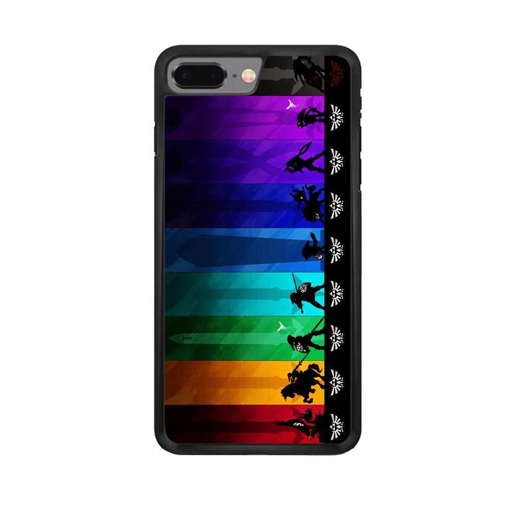 The Legend of Zelda Silhouette iPhone 8 Plus Case-Rubber / Black (2D Case)-Xtracase