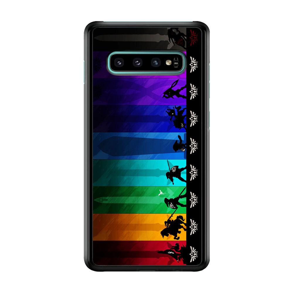 The Legend of Zelda Silhouette Samsung Galaxy S10 Case-Plastic / Full Wrap (3D Case)-Xtracase