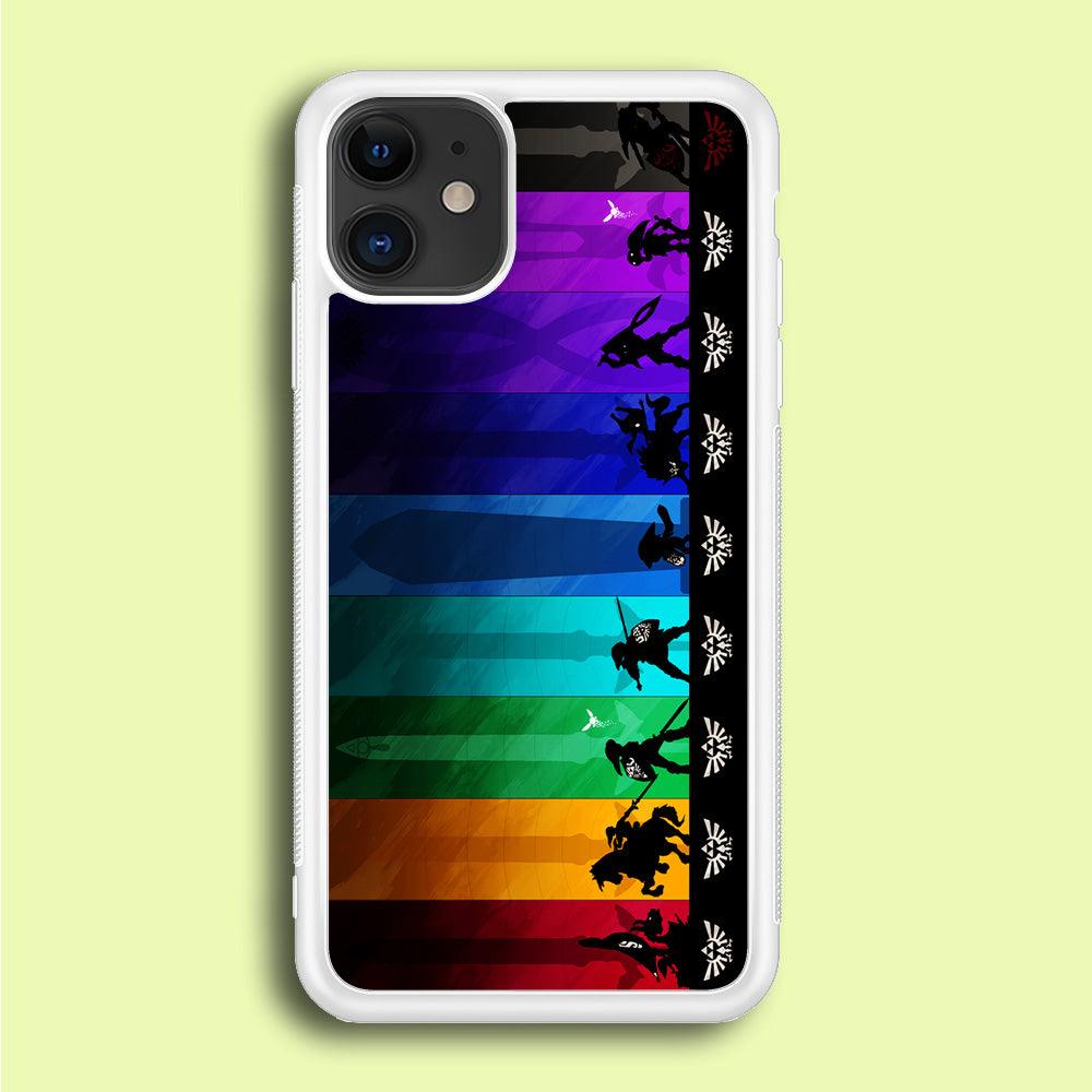 The Legend of Zelda Silhouette iPhone 12 Mini Case-Rubber / White (2D Case)-Xtracase