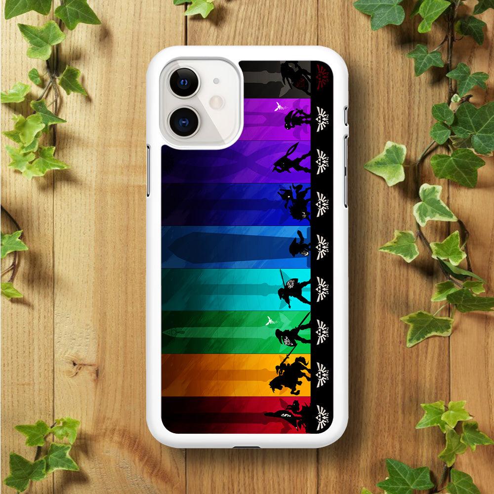 The Legend of Zelda Silhouette iPhone 11 Case-Rubber / White (2D Case)-Xtracase