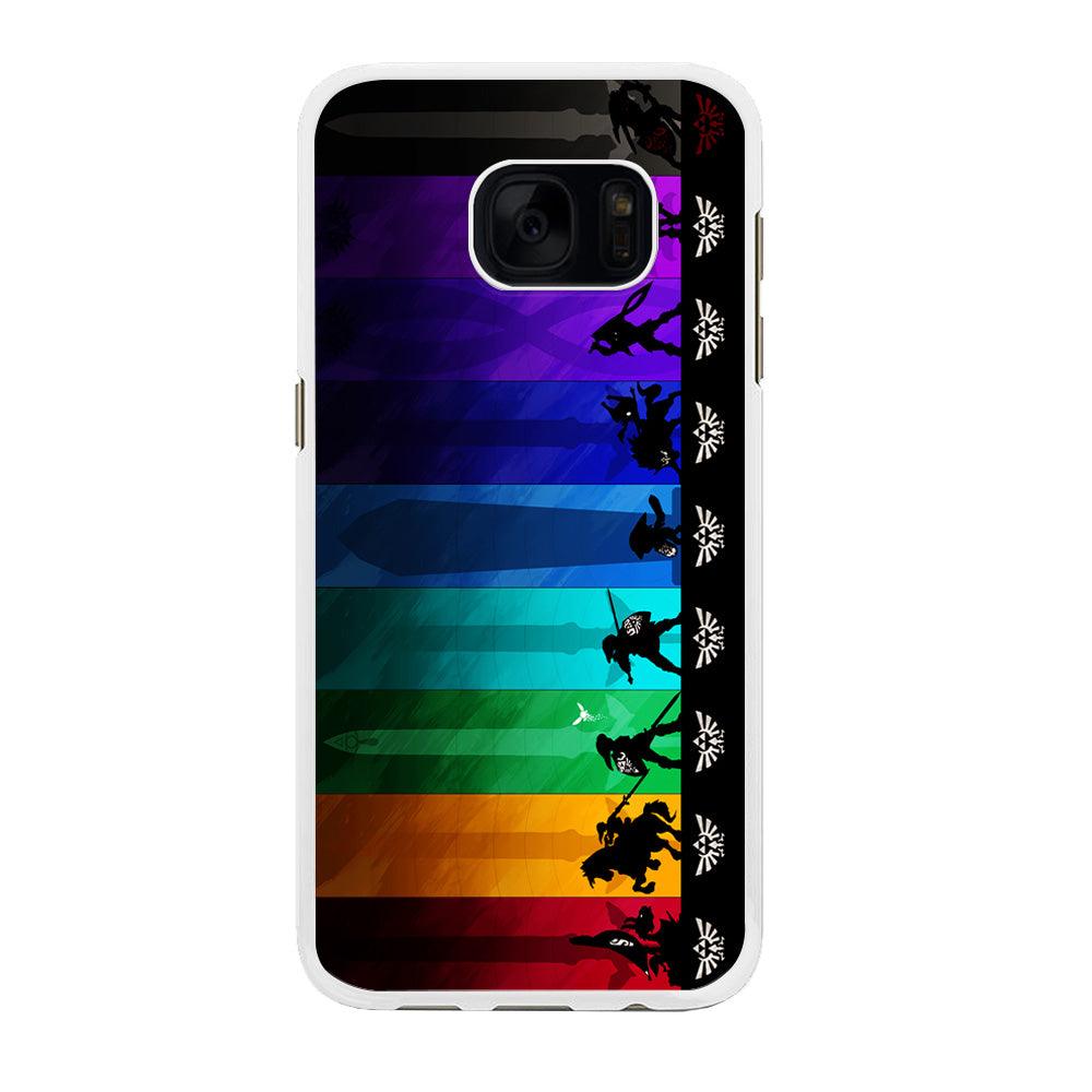 The Legend of Zelda Silhouette Samsung Galaxy S7 Case-Rubber / White (2D Case)-Xtracase