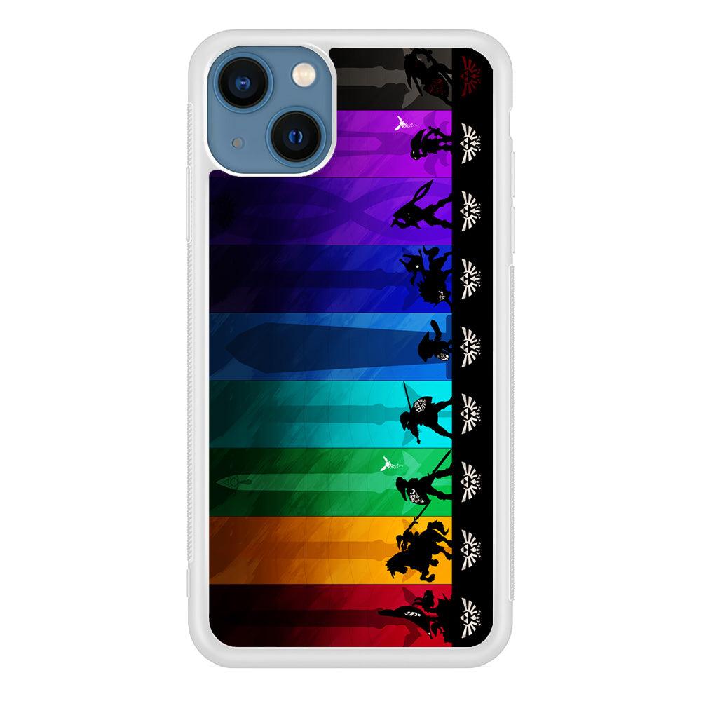 The Legend of Zelda Silhouette iPhone 13 Case-Rubber / White (2D Case)-Xtracase