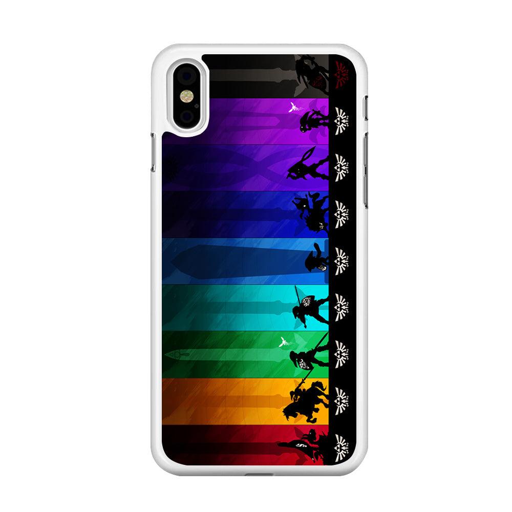 The Legend of Zelda Silhouette iPhone Xs Case-Rubber / White (2D Case)-Xtracase