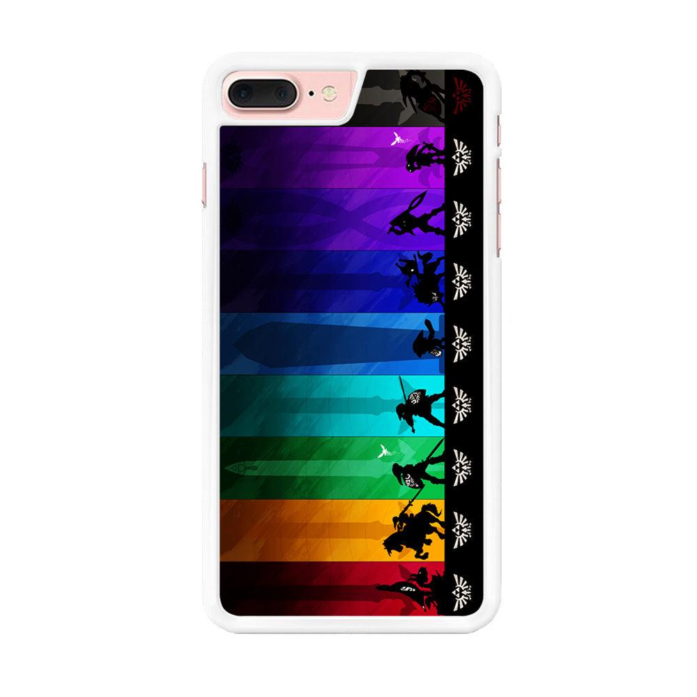 The Legend of Zelda Silhouette iPhone 8 Plus Case-Rubber / White (2D Case)-Xtracase