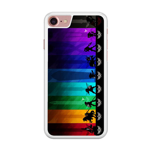 The Legend of Zelda Silhouette iPhone SE 2020 Case-Rubber / White (2D Case)-Xtracase