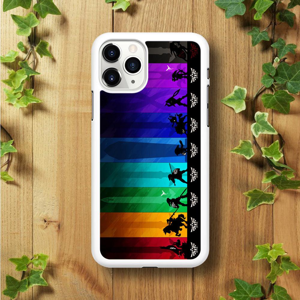 The Legend of Zelda Silhouette iPhone 11 Pro Case-Rubber / White (2D Case)-Xtracase