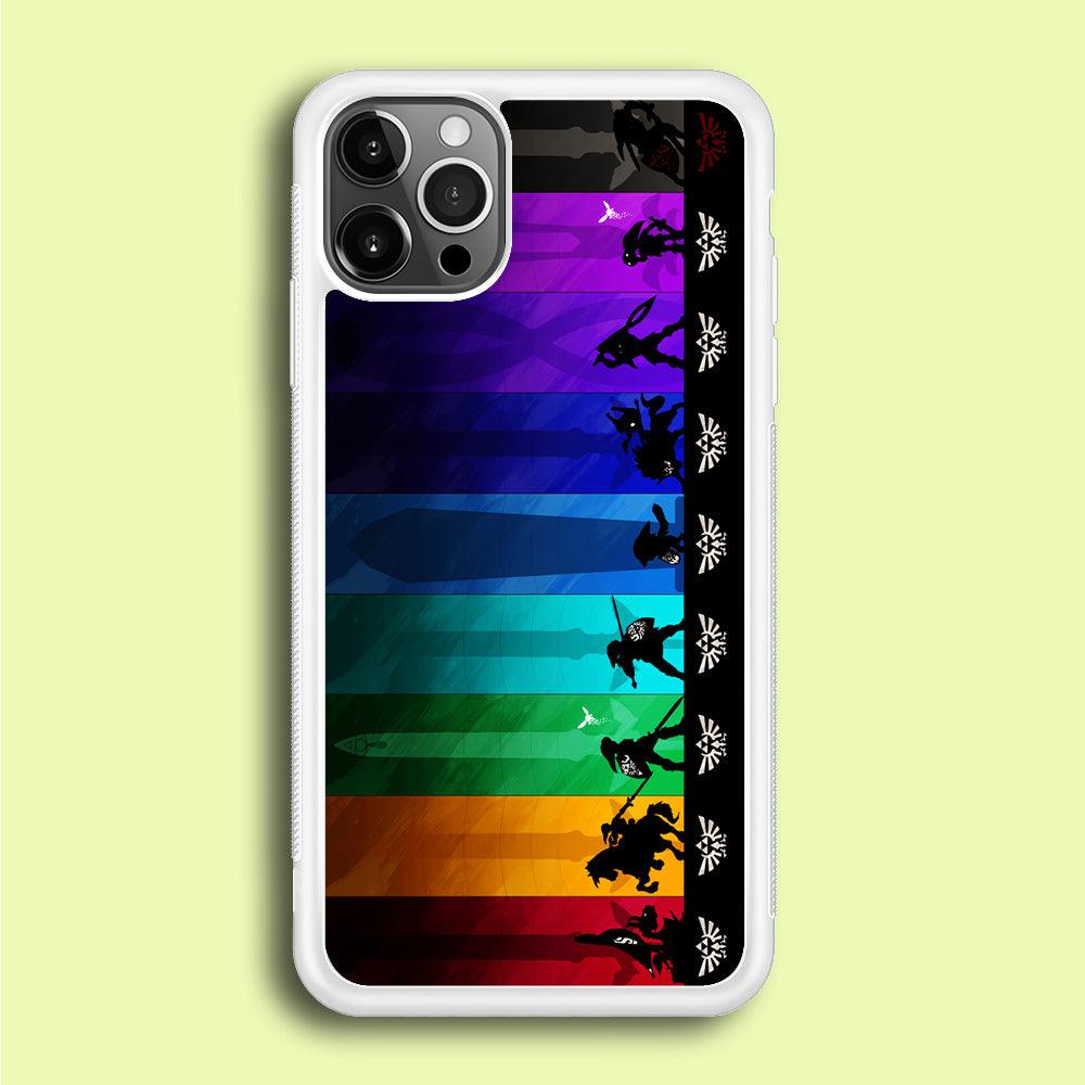 The Legend of Zelda Silhouette iPhone 12 Pro Case-Rubber / White (2D Case)-Xtracase