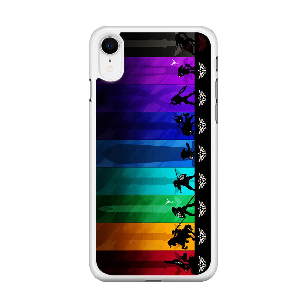 The Legend of Zelda Silhouette iPhone XR Case-Rubber / White (2D Case)-Xtracase