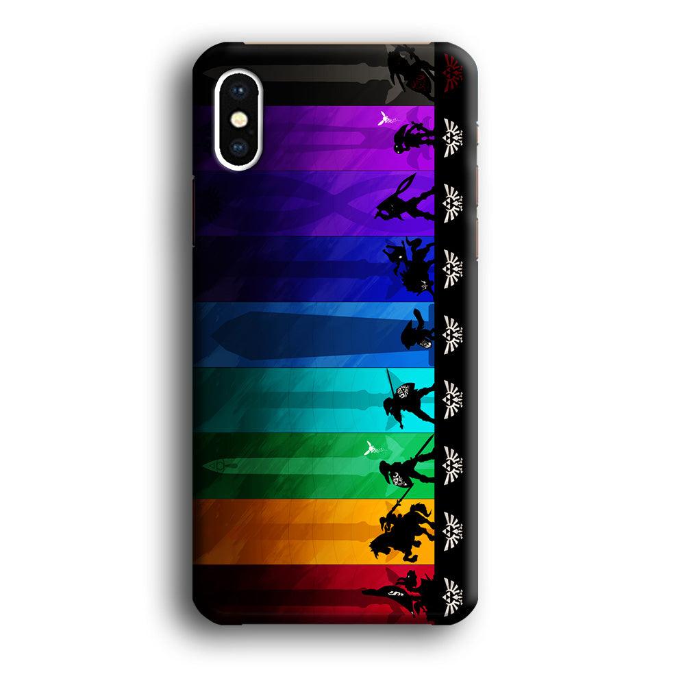 The Legend of Zelda Silhouette iPhone Xs Case-Plastic / Full Wrap (3D Case)-Xtracase
