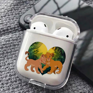 The Lion King Love Hard Plastic Protective Clear Case Cover For Apple Airpods