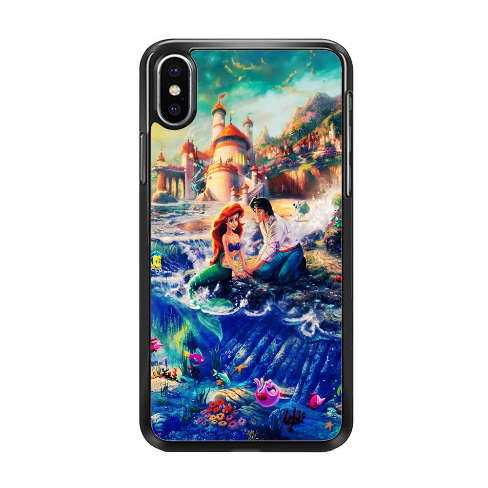 The Little Mermaid iPhone Xs Case-Rubber / Black (2D Case)-Xtracase