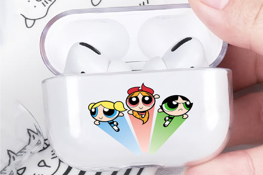 The Powerpuff Girls Hard Plastic Protective Clear Case Cover For Apple Airpod Pro