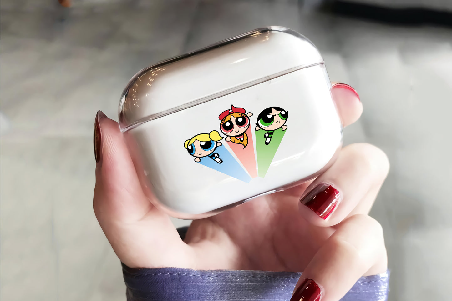 The Powerpuff Girls Hard Plastic Protective Clear Case Cover For Apple Airpod Pro