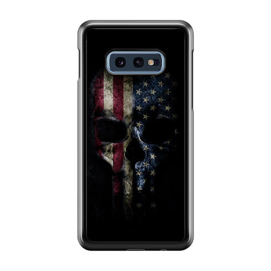 The Punisher American Flag Samsung Galaxy S10E Case-Rubber / Black (2D Case)-Xtracase