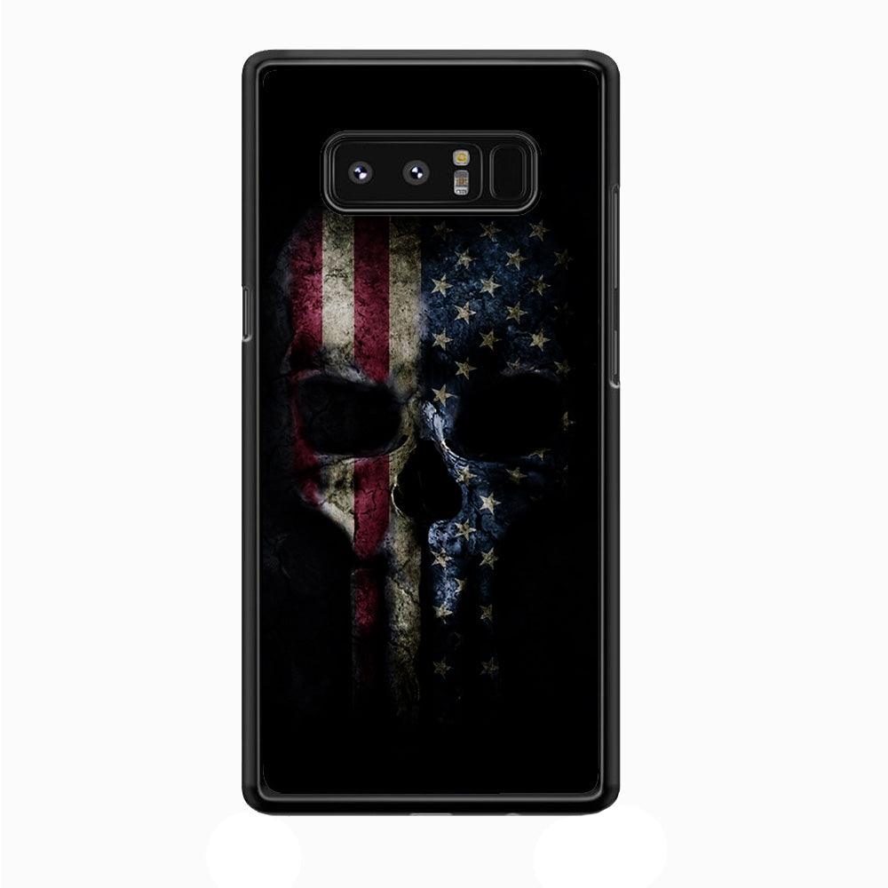 The Punisher American Flag Samsung Galaxy Note 8 Case-Rubber / Black (2D Case)-Xtracase