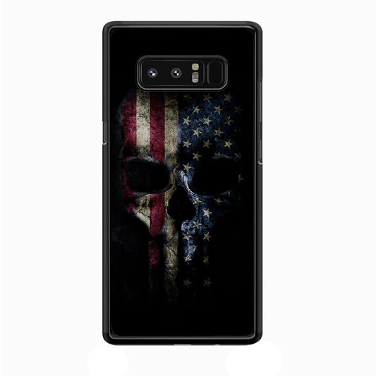 The Punisher American Flag Samsung Galaxy Note 8 Case-Rubber / Black (2D Case)-Xtracase