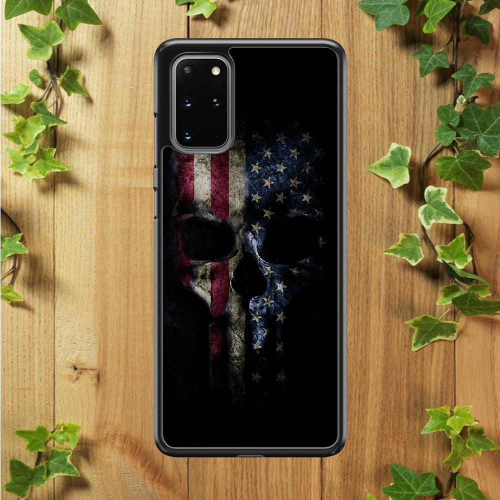 The Punisher American Flag Samsung Galaxy S20 Plus Case-Plastic / Full Wrap (3D Case)-Xtracase