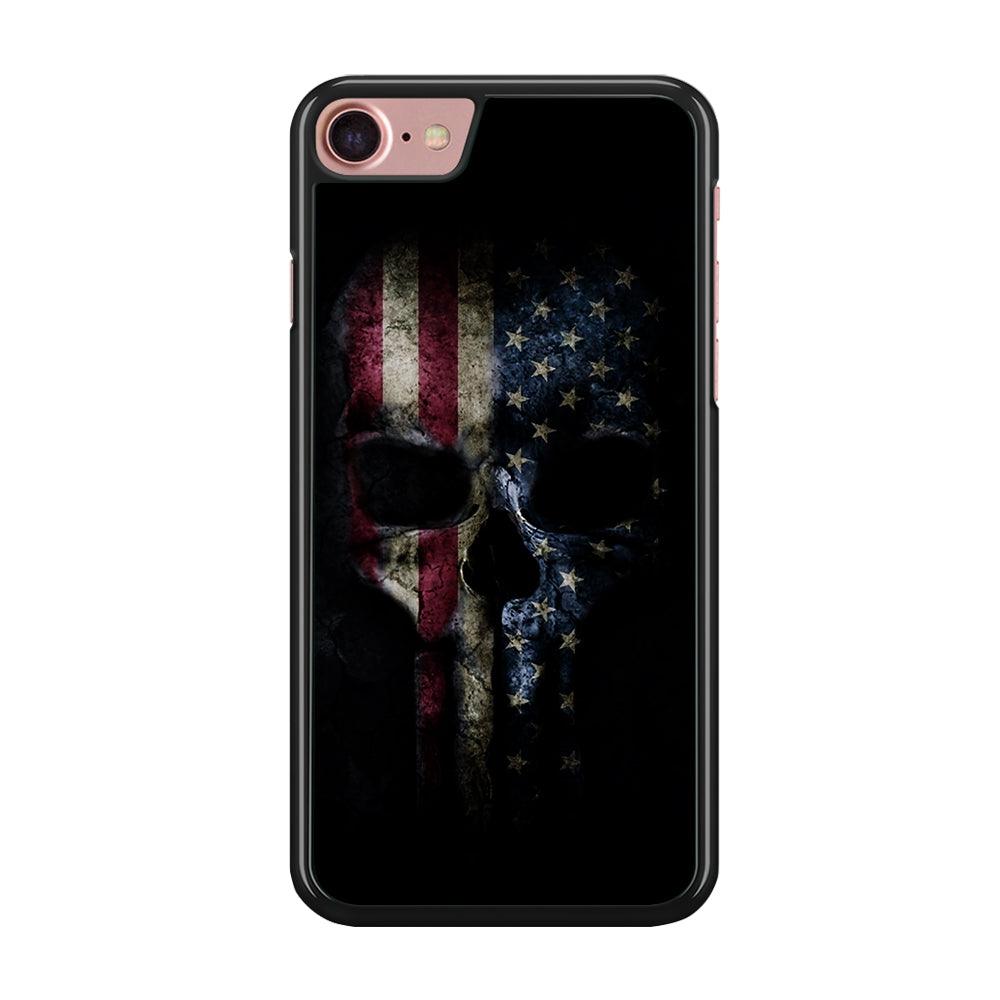 The Punisher American Flag iPhone SE 2020 Case-Rubber / Black (2D Case)-Xtracase