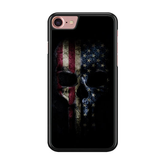 The Punisher American Flag iPhone SE 2020 Case-Rubber / Black (2D Case)-Xtracase