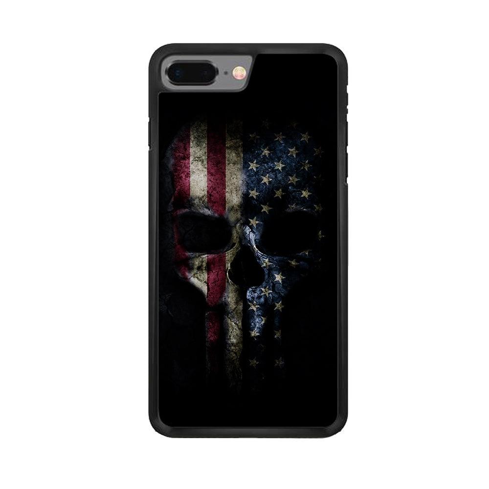 The Punisher American Flag iPhone 7 Plus Case-Rubber / Black (2D Case)-Xtracase