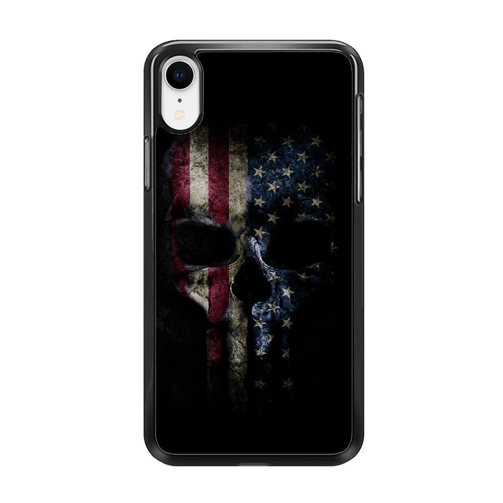 The Punisher American Flag iPhone XR Case-Rubber / Black (2D Case)-Xtracase