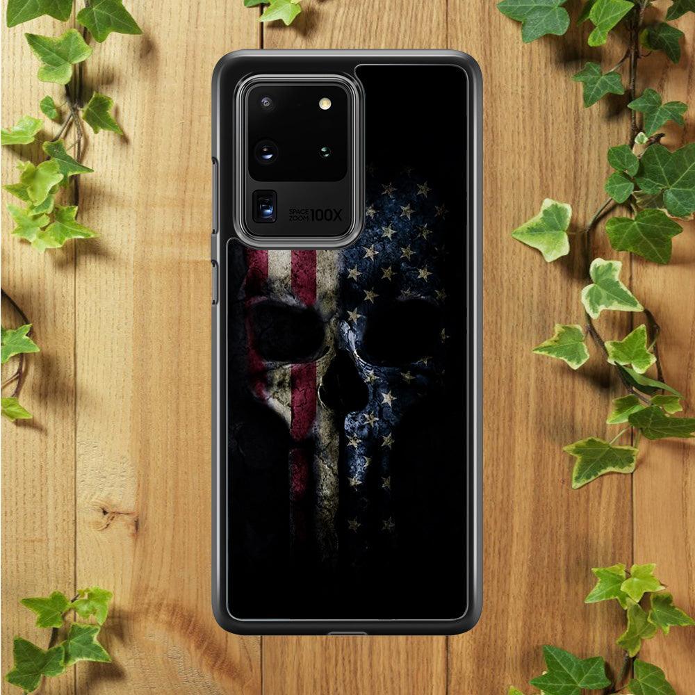 The Punisher American Flag Samsung Galaxy S20 Ultra Case-Plastic / Full Wrap (3D Case)-Xtracase