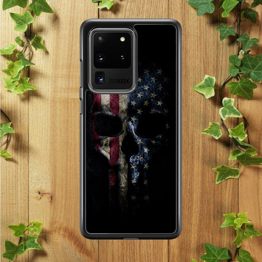 The Punisher American Flag Samsung Galaxy S20 Ultra Case-Plastic / Full Wrap (3D Case)-Xtracase