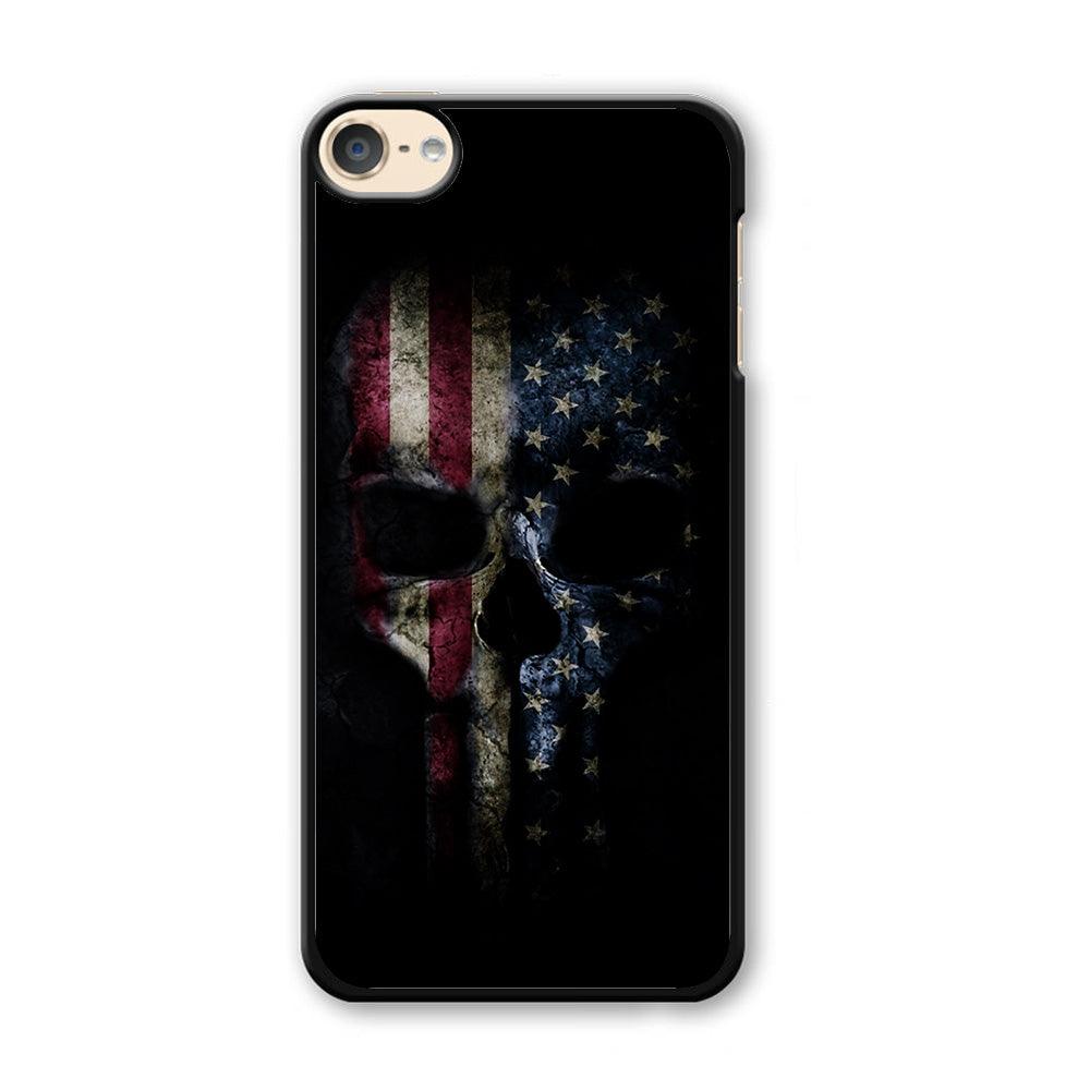 The Punisher American Flag iPod Touch 6 Case-Plastic / Black (2D Case)-Xtracase