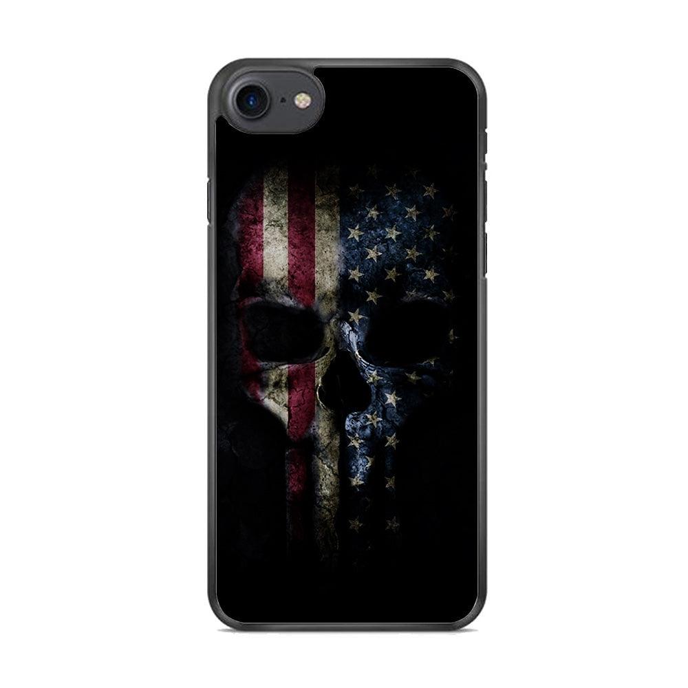 The Punisher American Flag iPhone 8 Case-Rubber / Black (2D Case)-Xtracase
