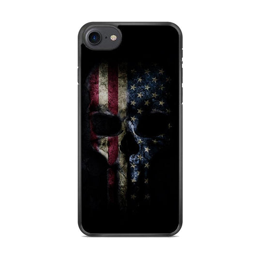 The Punisher American Flag iPhone 8 Case-Rubber / Black (2D Case)-Xtracase