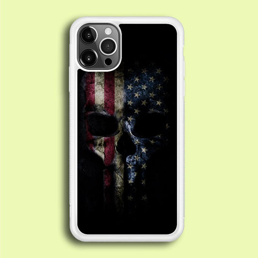 The Punisher American Flag iPhone 12 Pro Case-Rubber / White (2D Case)-Xtracase