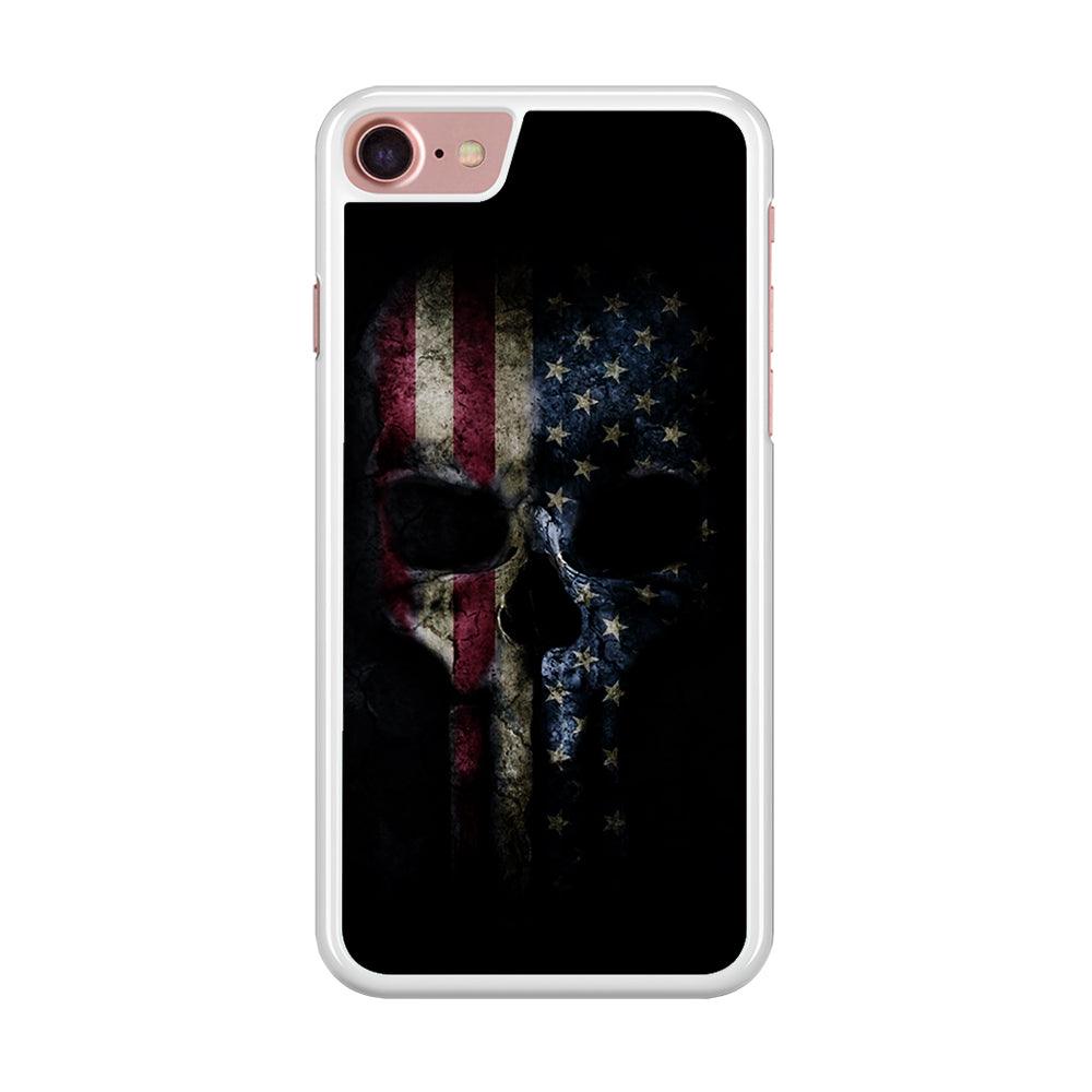 The Punisher American Flag iPhone SE 2020 Case-Rubber / White (2D Case)-Xtracase