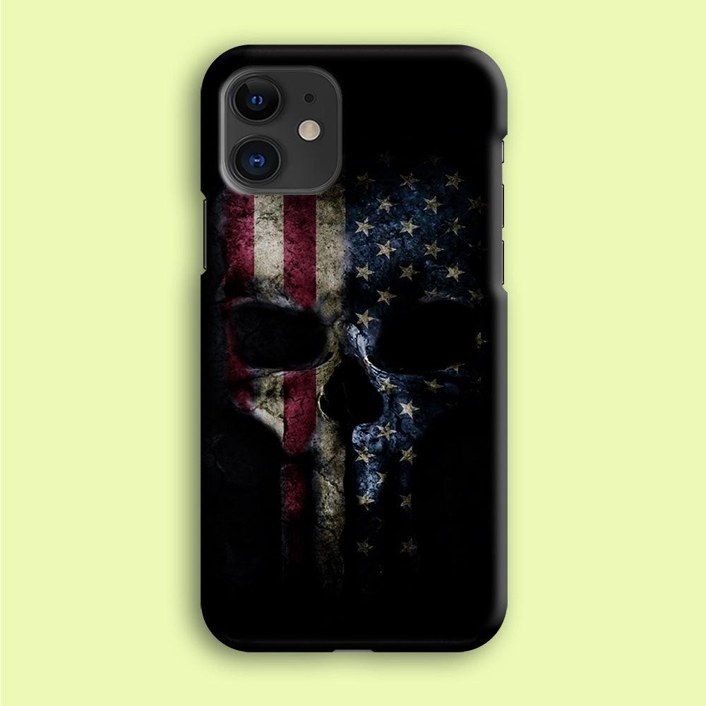 The Punisher American Flag iPhone 12 Mini Case-Plastic / Full Wrap (3D Case)-Xtracase