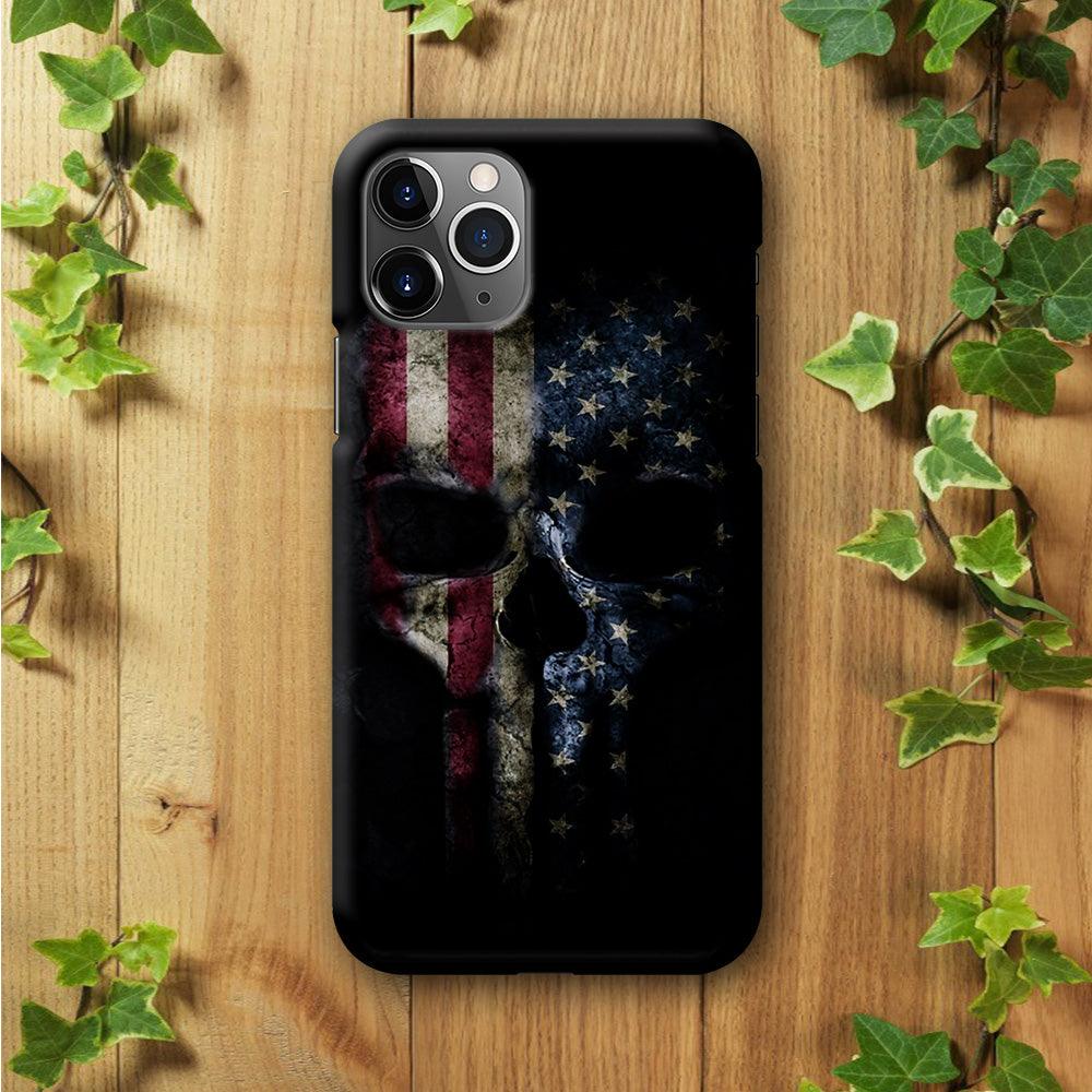 The Punisher American Flag iPhone 11 Pro Case-Plastic / Full Wrap (3D Case)-Xtracase