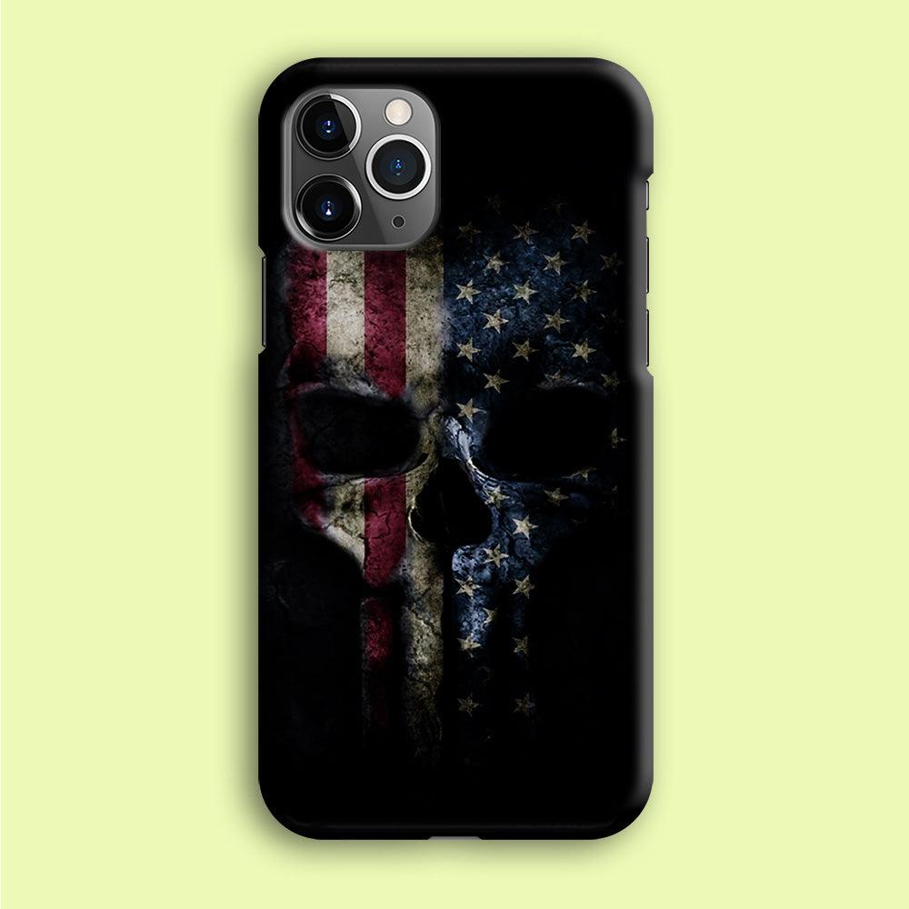 The Punisher American Flag iPhone 12 Pro Case-Plastic / Full Wrap (3D Case)-Xtracase