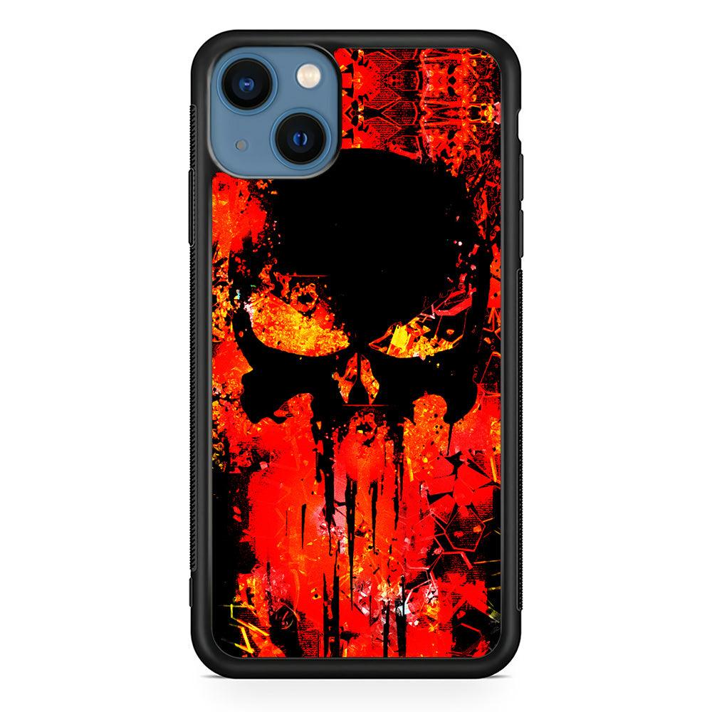 The Punisher Orange Background iPhone 13 Mini Case-Rubber / Black (2D Case)-Xtracase