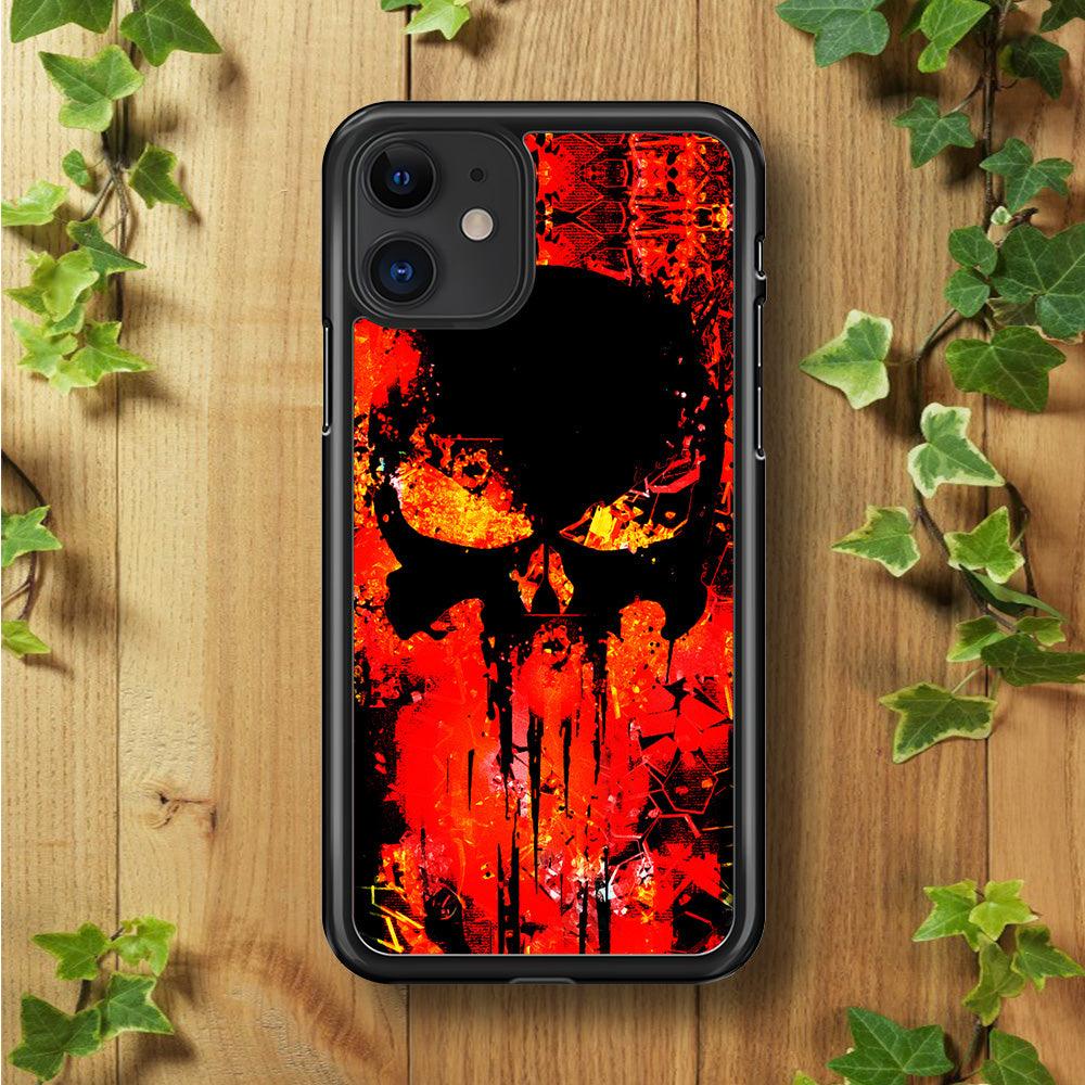 The Punisher Orange Background iPhone 11 Case-Rubber / Black (2D Case)-Xtracase