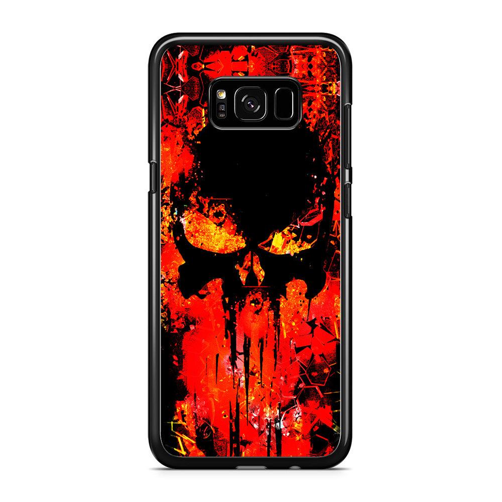 The Punisher Orange Background Samsung Galaxy S8 Case-Rubber / Black (2D Case)-Xtracase
