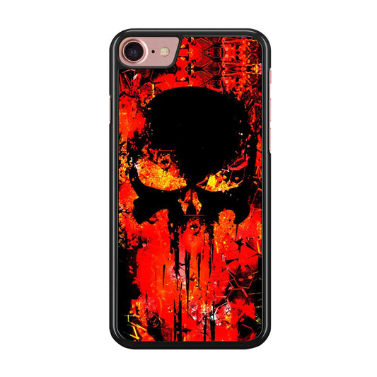 The Punisher Orange Background iPhone SE 2020 Case-Rubber / Black (2D Case)-Xtracase