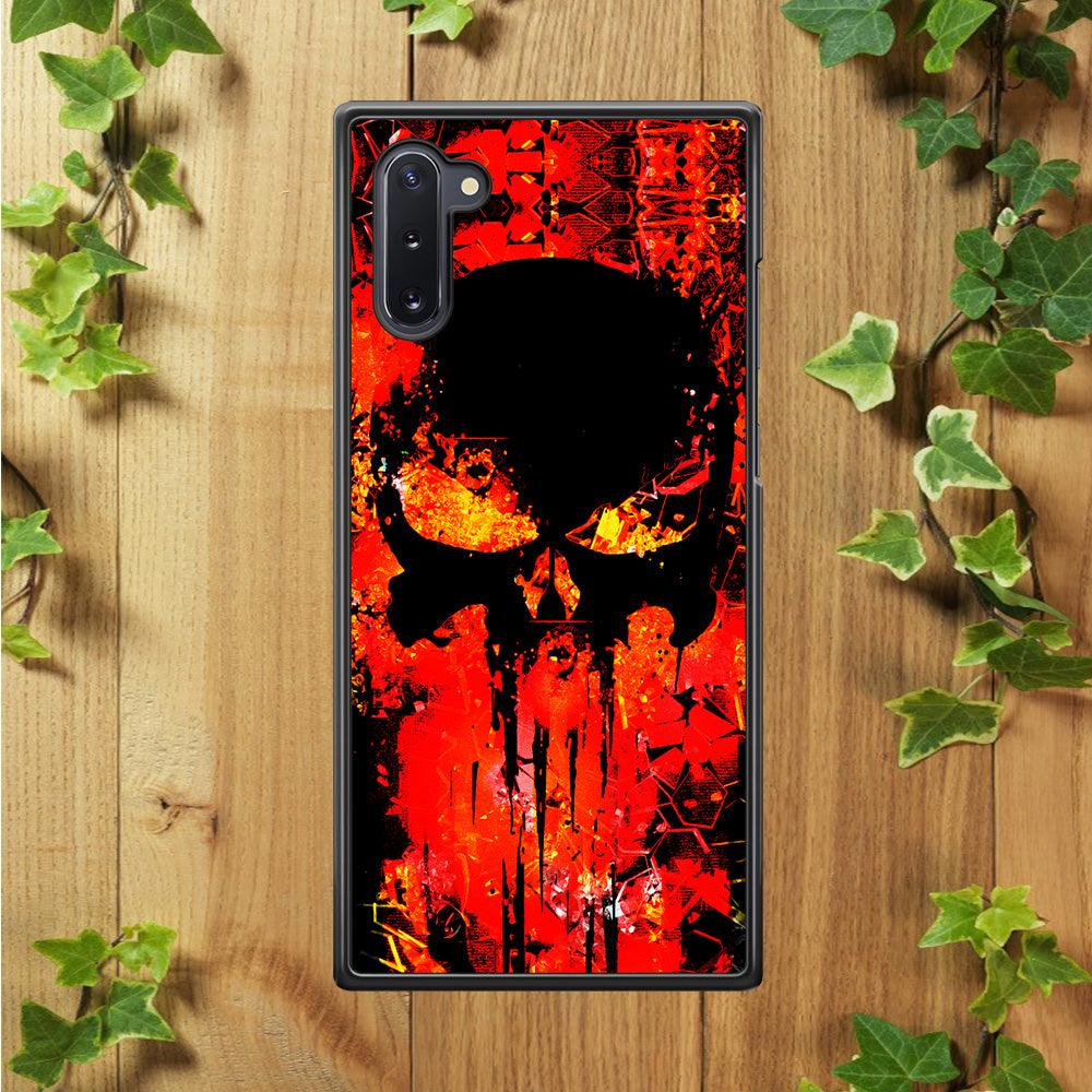 The Punisher Orange Background Samsung Galaxy Note 10 Case-Rubber / Black (2D Case)-Xtracase