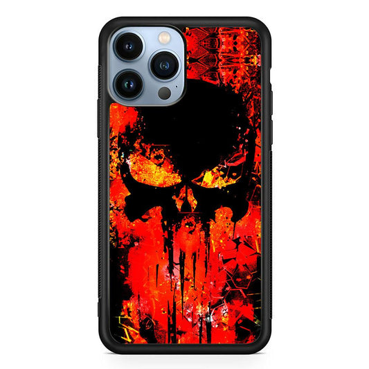The Punisher Orange Background iPhone 13 Pro Case-Rubber / Black (2D Case)-Xtracase