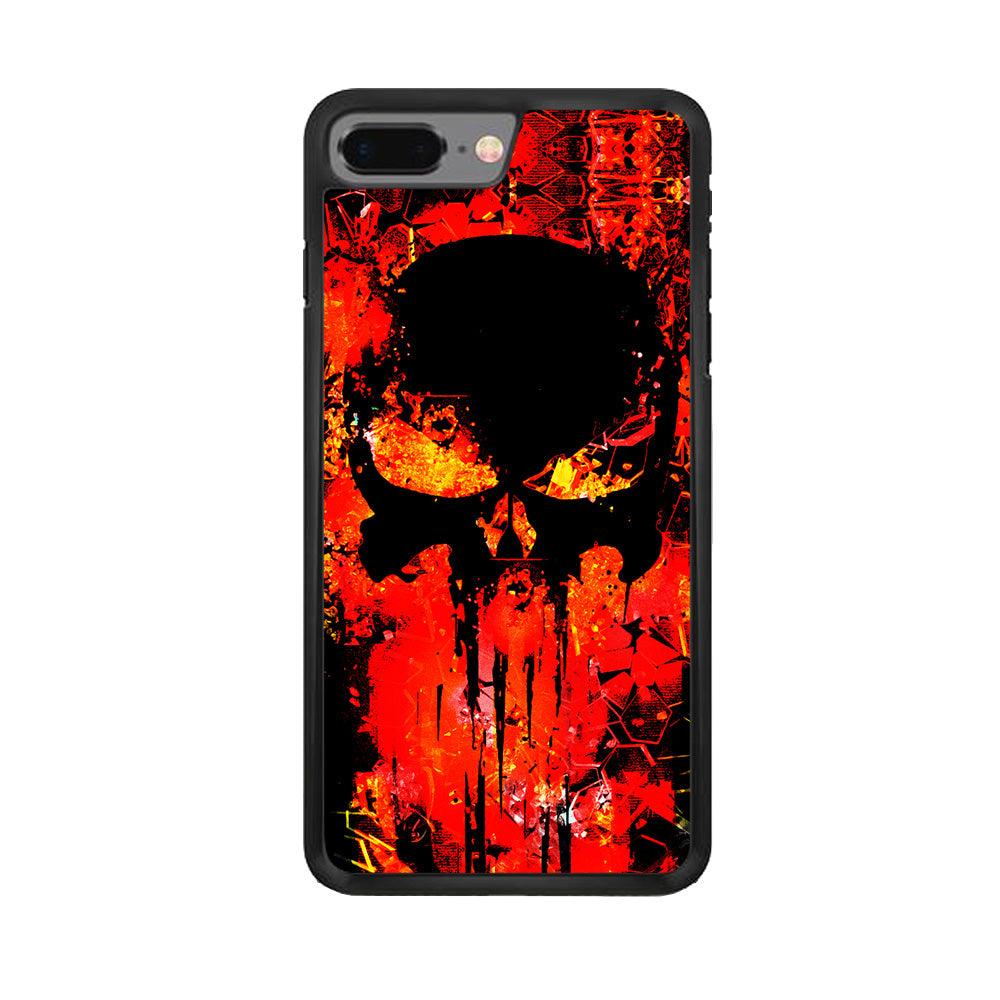 The Punisher Orange Background iPhone 7 Plus Case-Rubber / Black (2D Case)-Xtracase