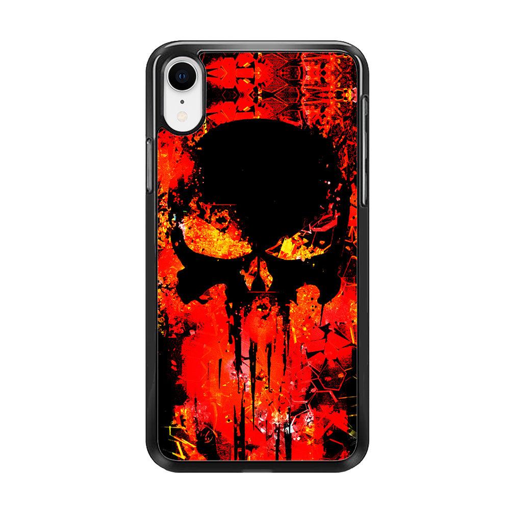 The Punisher Orange Background iPhone XR Case-Rubber / Black (2D Case)-Xtracase