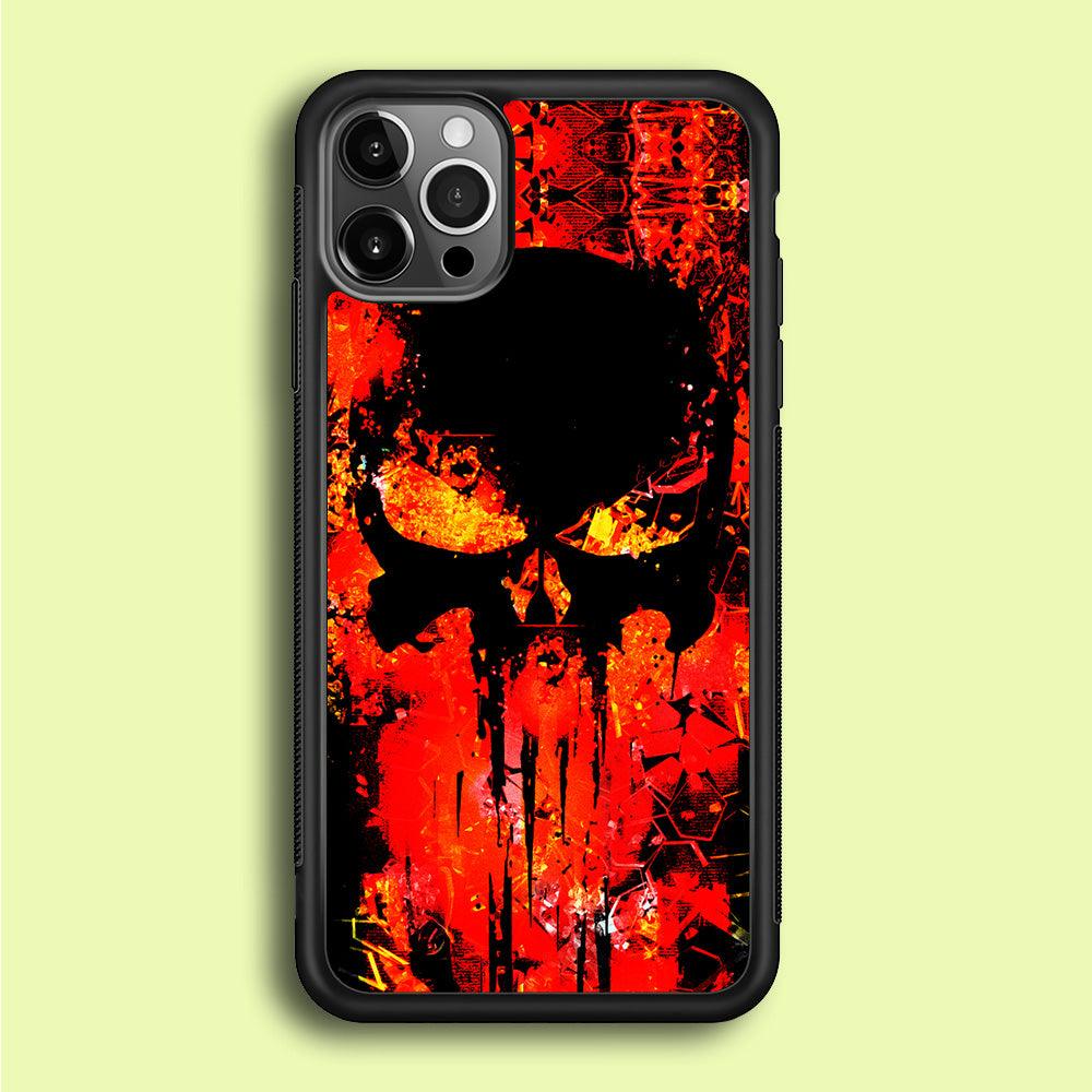 The Punisher Orange Background iPhone 12 Pro Max Case-Rubber / Black (2D Case)-Xtracase
