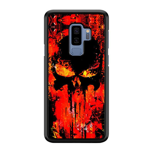 The Punisher Orange Background Samsung Galaxy S9 Plus Case-Rubber / Black (2D Case)-Xtracase