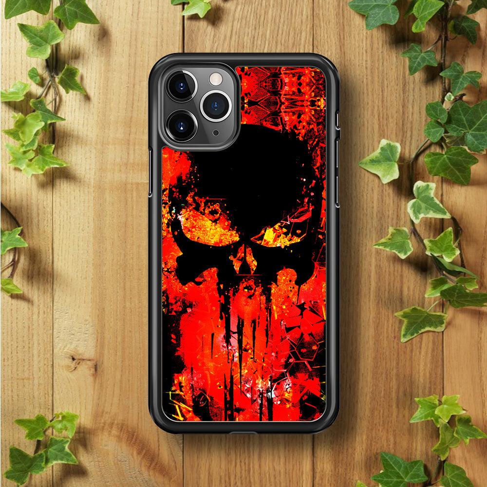 The Punisher Orange Background iPhone 11 Pro Case-Rubber / Black (2D Case)-Xtracase