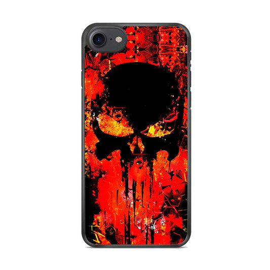 The Punisher Orange Background iPhone 7 Case-Rubber / Black (2D Case)-Xtracase