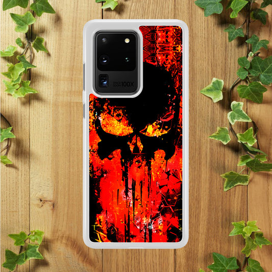 The Punisher Orange Background Samsung Galaxy S20 Ultra Case