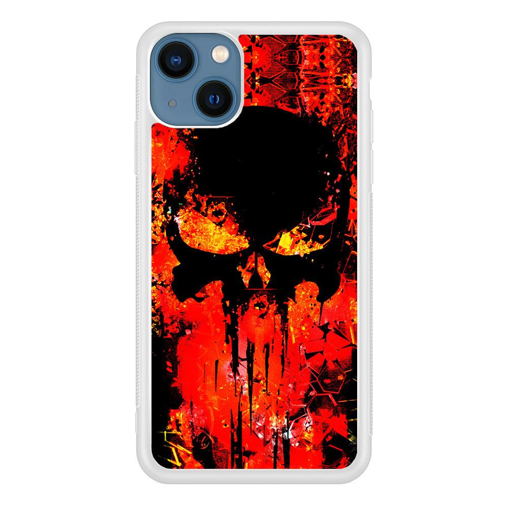 The Punisher Orange Background iPhone 13 Mini Case-Rubber / White (2D Case)-Xtracase